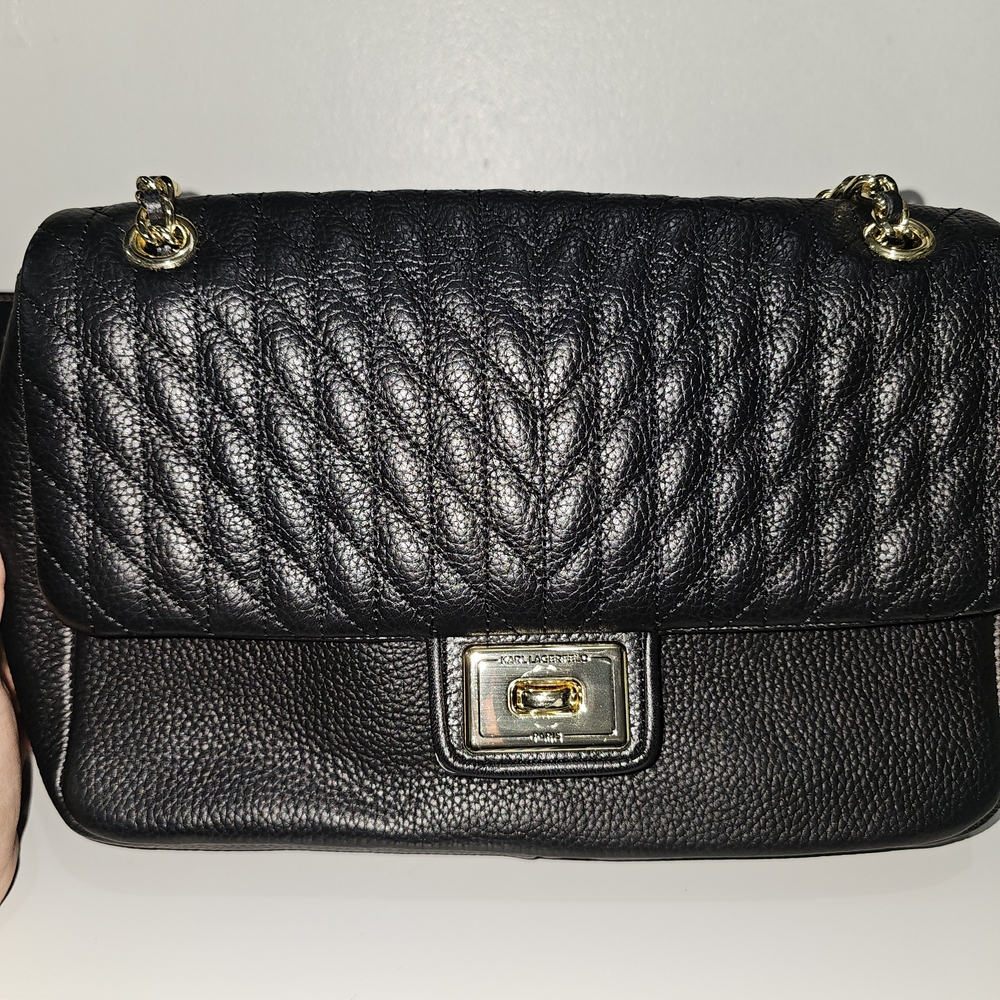 Black Quilted Leather Shoulder Bag